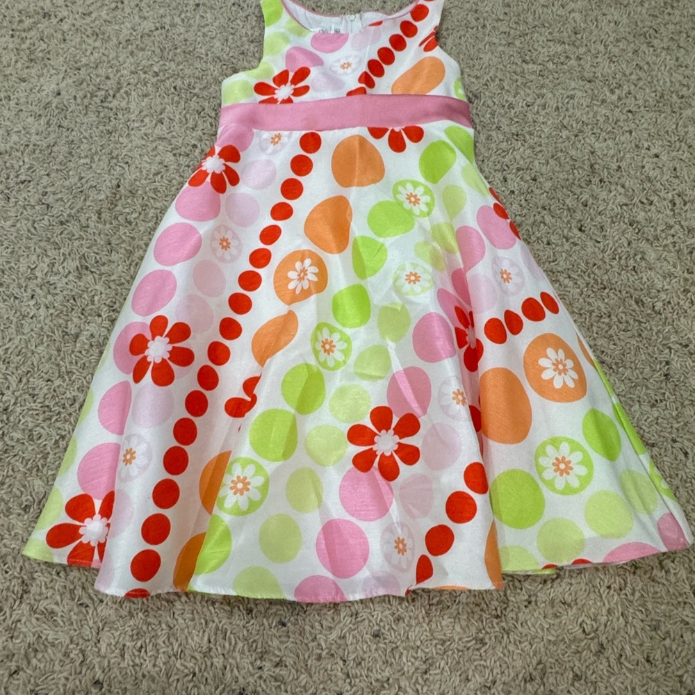 Bonnie Jean Pink Red Halter A-Line Sundress